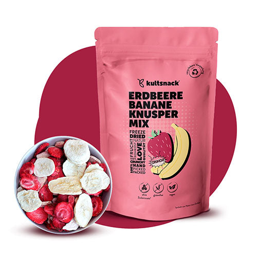 Erdbeere-Banane-Knusper-Mix-Gefriergetrocknete-Fruechte