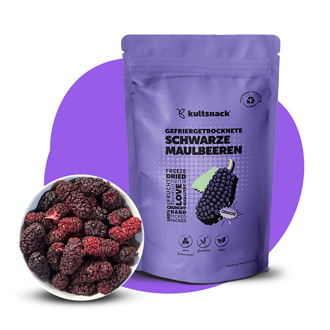 Gefriergetrocknete schwarze Maulbeeren